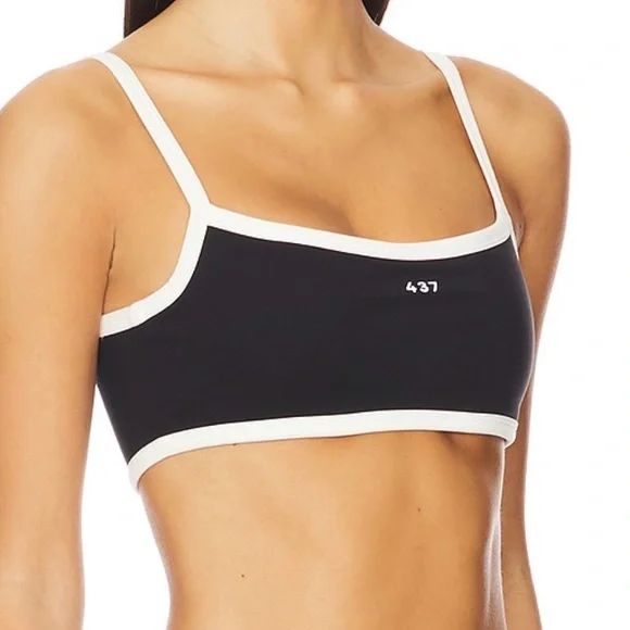 437 Micro Bra in Black & Crème- size L - Picture 2 of 5